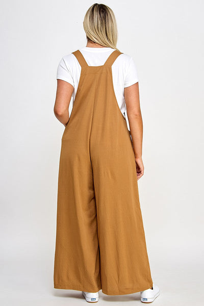 Solid Pleated Overall