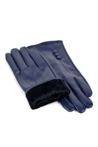 Faux Leather Touch Screen Gloves